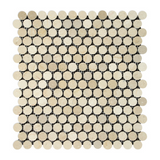 Crema Marfil Marble Honed Penny Round Mosaic Tile