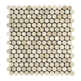 Crema Marfil Marble Polished Penny Round Mosaic Tile