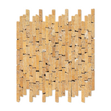 Gold / Yellow Travertine Tumbled Random Strip Mosaic Tile