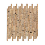 Noce Travertine Tumbled Random Strip Mosaic Tile-Travertine Mosaic-American Tile Depot