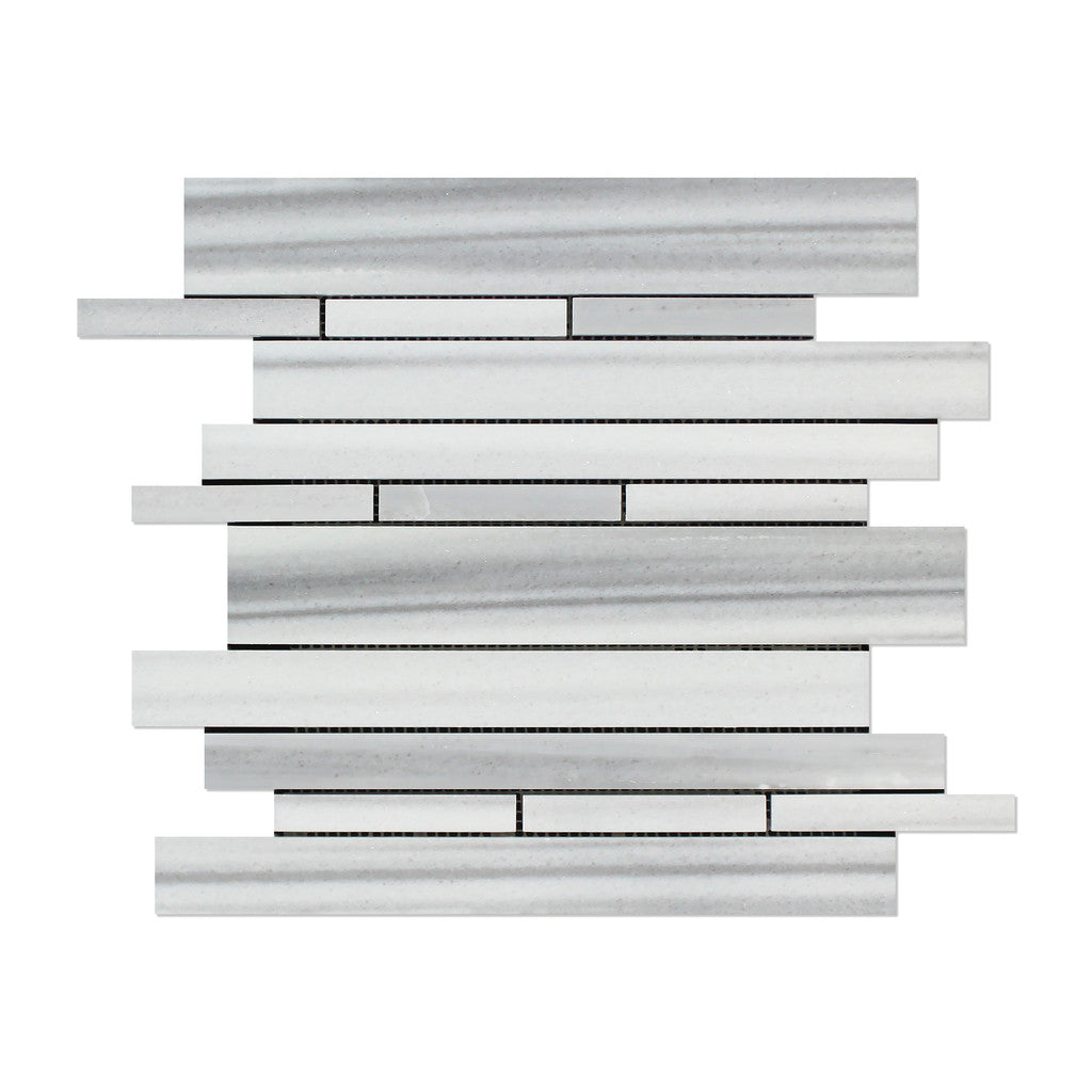 Mink Marmara Equator Marble Polished Random Strip Mosaic Tile