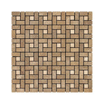 Noce Travertine Tumbled Mini Pinwheel Mosaic Tile w / Ivory Dots-Travertine Mosaic-American Tile Depot