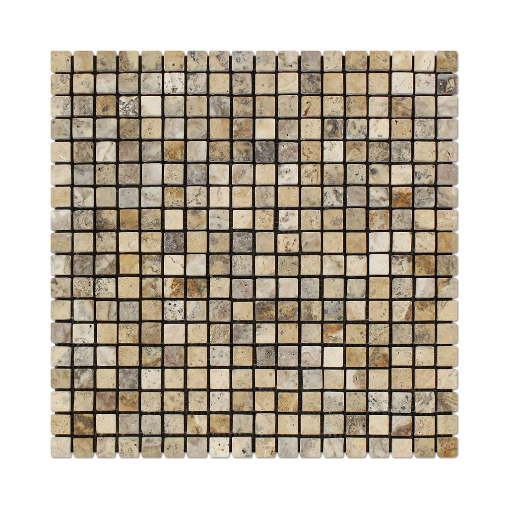 5/8 X 5/8 Philadelphia Travertine Tumbled Mosaic Tile