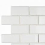 2 X 4 Thassos White Marble Honed & Beveled Brick Mosaic Tile-Marble Mosaic-American Tile Depot