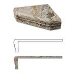 Scabos Travertine Hand-Made Custom Shower Corner Shelf - Honed-American Tile Depot