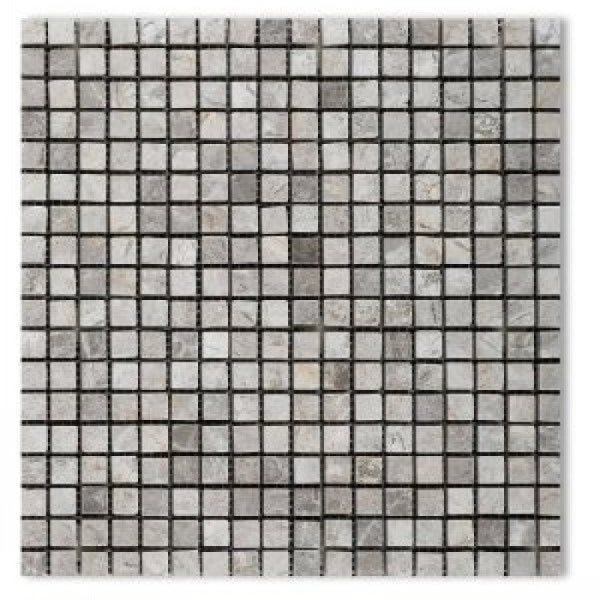 5/8 X 5/8 Tundra Gray (Atlantic Gray) Marble Honed Mosaic Tile-Marble Mosaic-American Tile Depot