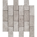 2 X 4 Tundra Gray (Atlantic Gray) Marble Honed Brick Mosaic Tile