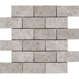 2 X 4 Tundra Gray (Atlantic Gray) Marble Honed Brick Mosaic Tile