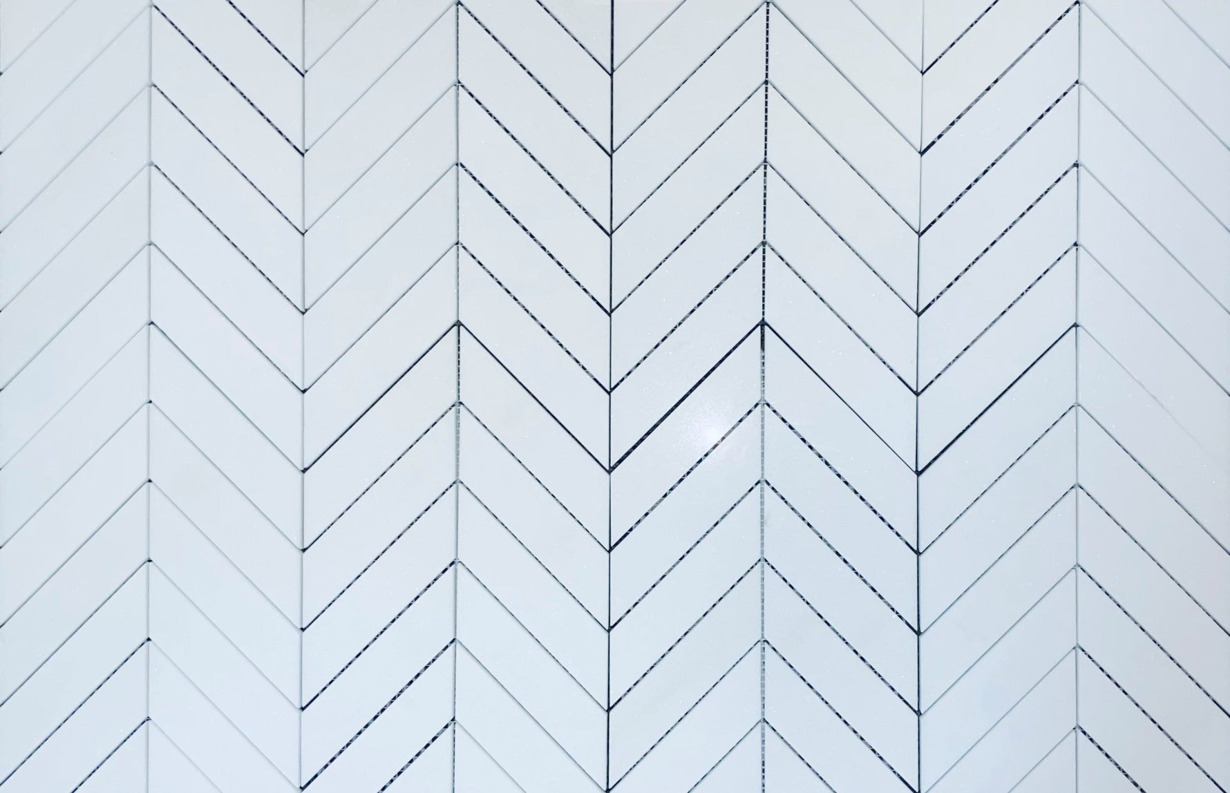 Thassos White Marble Polished 1.5" x 6" Chevron Mosaic Tile