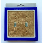 Walnut Travertine Double Toggle Switch Wall Plate / Switch Plate / Cover - Honed-American Tile Depot