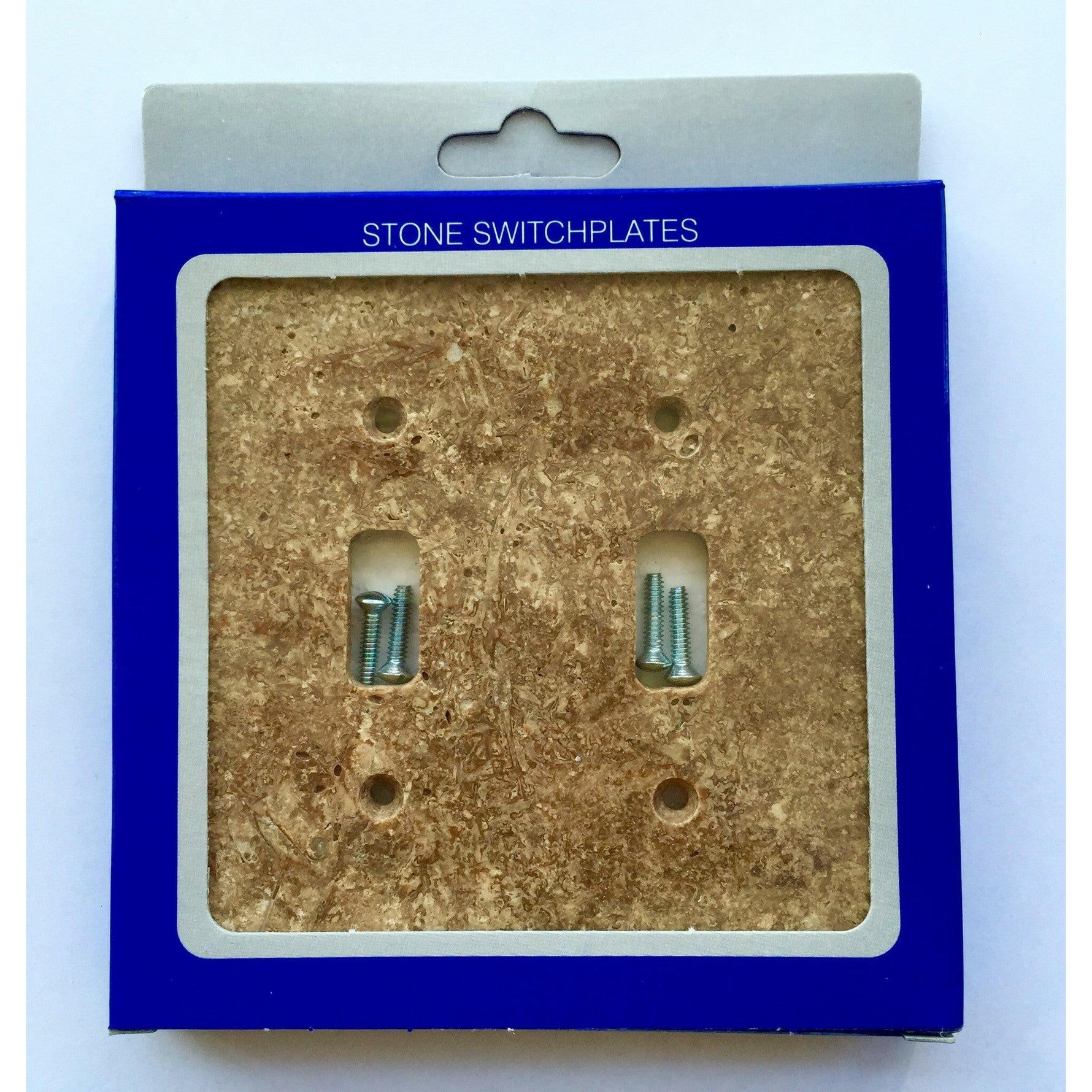 Walnut Travertine Double Toggle Switch Wall Plate / Switch Plate / Cover - Honed-American Tile Depot