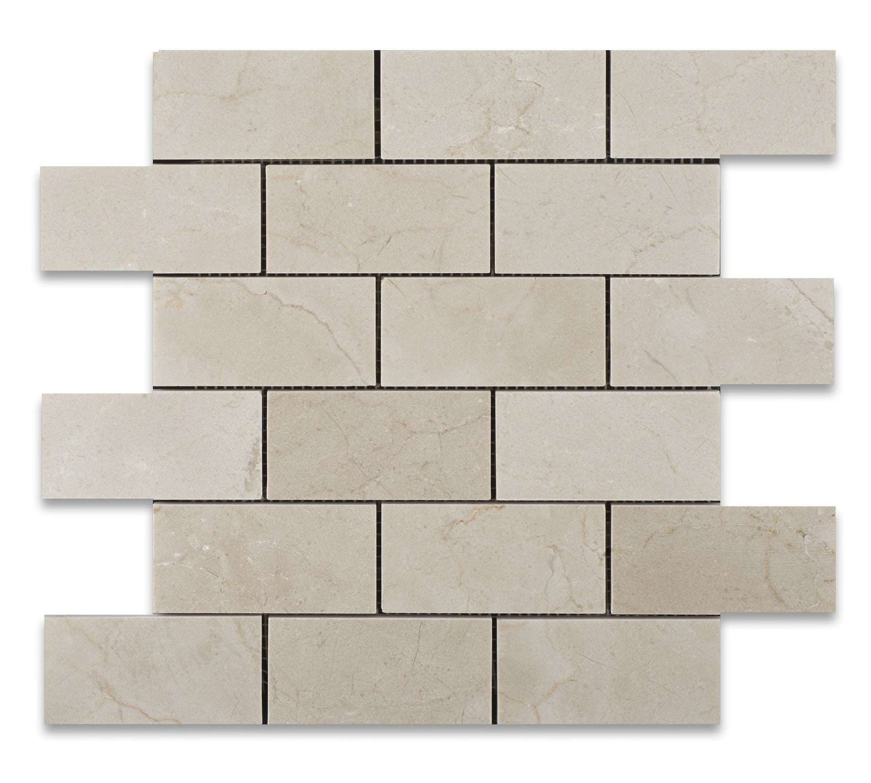 2 X 4 Crema Marfil Marble Honed Brick Mosaic Tile