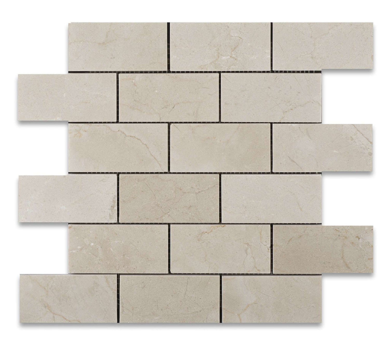 2 X 4 Crema Marfil Marble Polished Brick Mosaic Tile