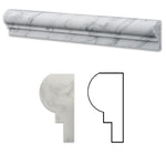 Carrara White Marble Honed OG-1 Chair Rail Molding Trim