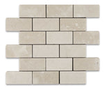 2 X 4 Crema Marfil Marble Tumbled Brick Mosaic Tile