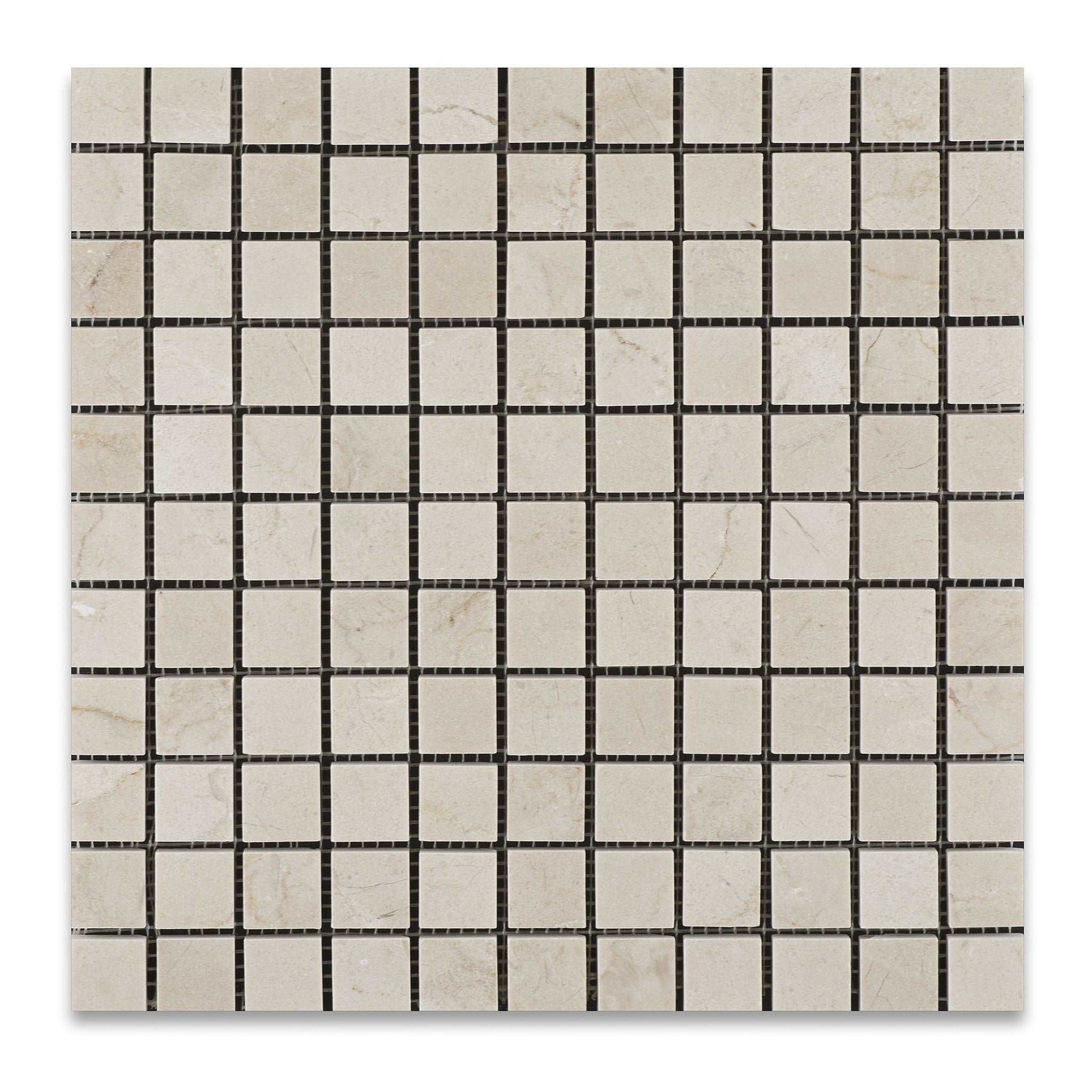 1 X 1 Crema Marfil Marble Polished Mosaic Tile