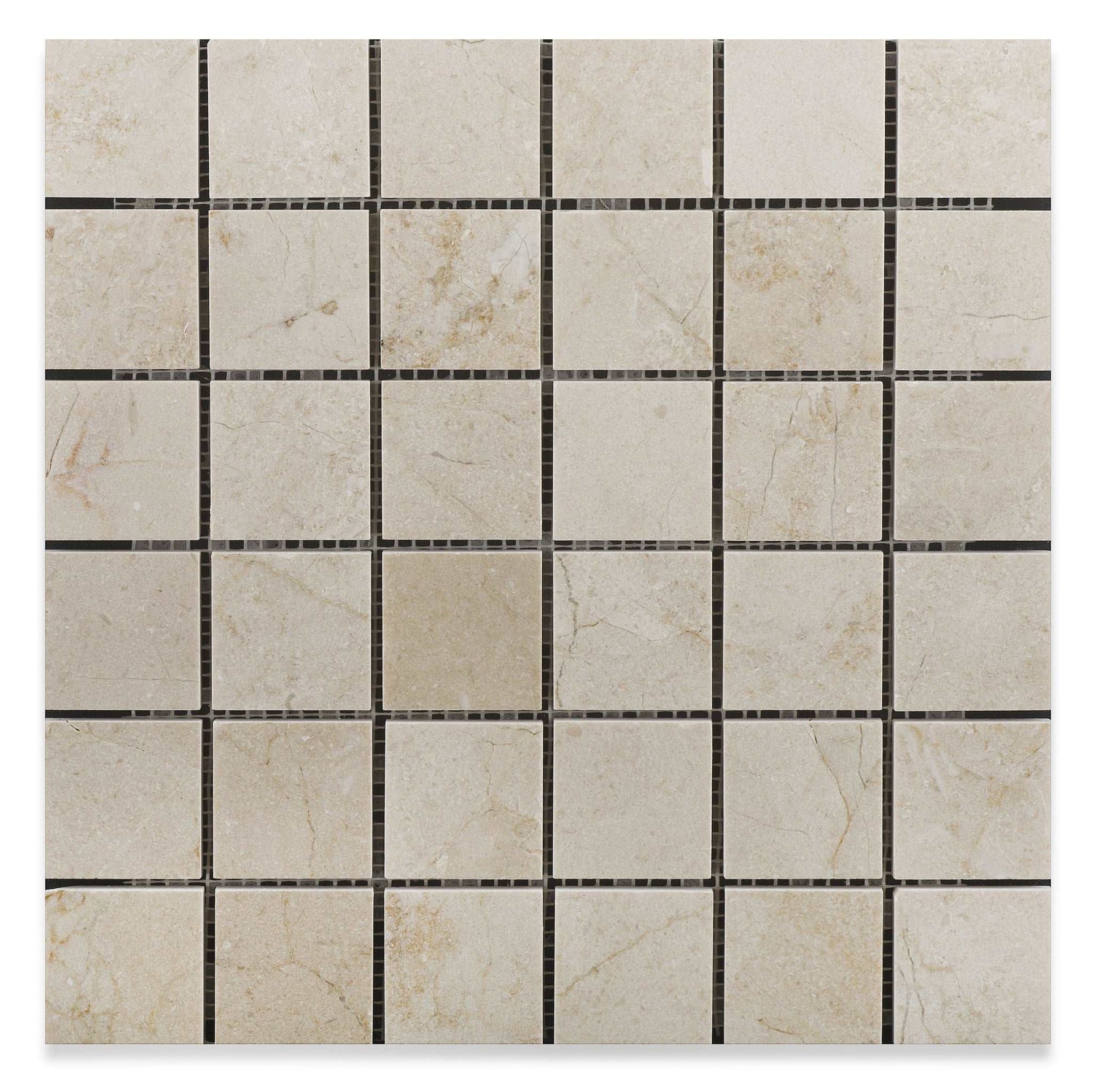 2 X 2 Crema Marfil Marble Polished Mosaic Tile