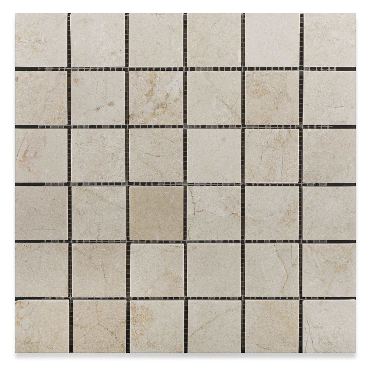 2 X 2 Crema Marfil Marble Honed Mosaic Tile