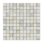 1 X 1 Calacatta Gold Marble Honed Mosaic Tile