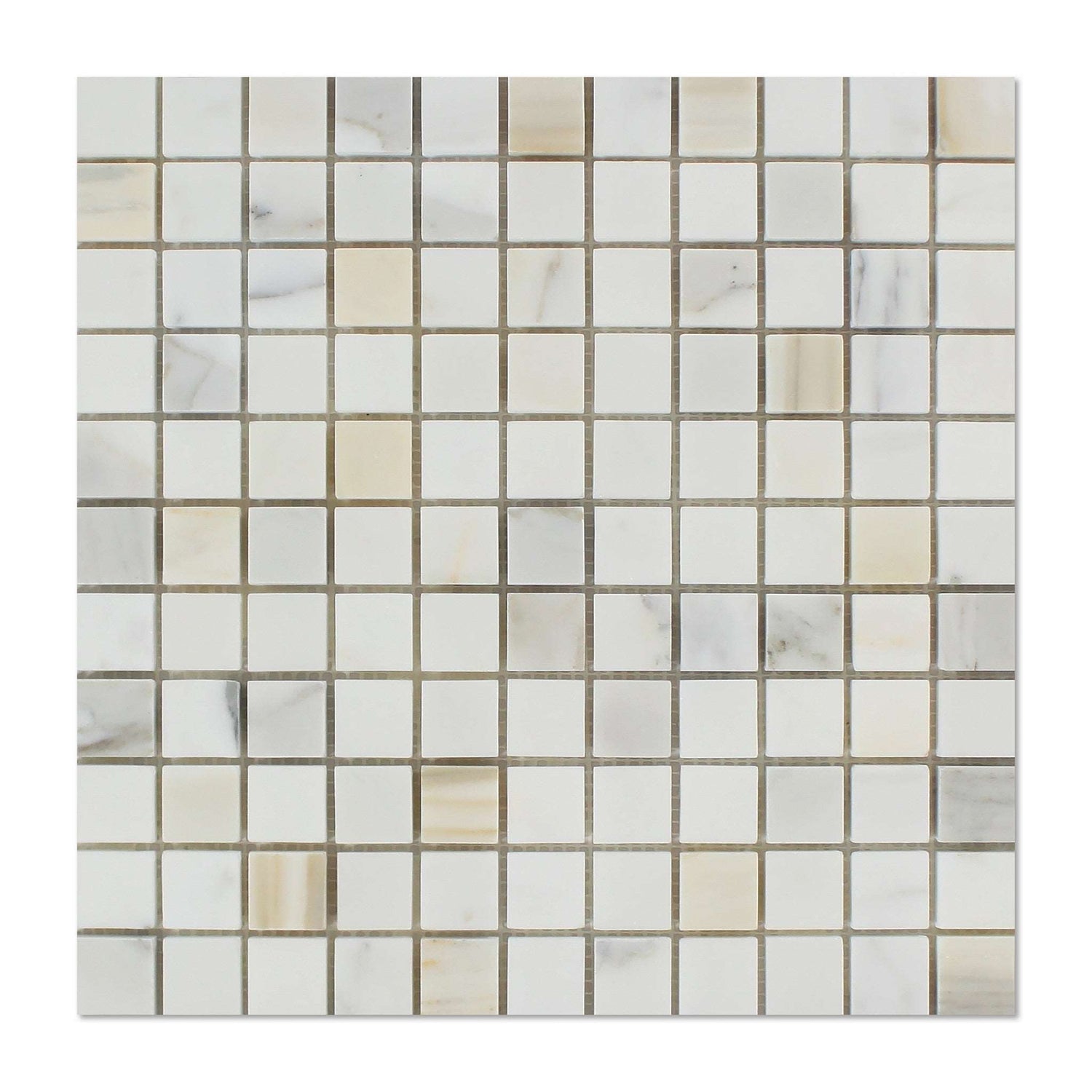 1 X 1 Calacatta Gold Marble Polished Mosaic Tile