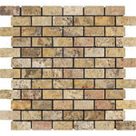 1 X 2 Scabos Travertine Tumbled Brick Mosaic Tile