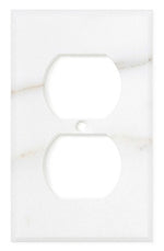 Italian Calacatta Gold Marble Single Duplex Switch Wall Plate / Switch Plate / Cover - Honed