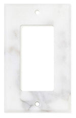 Italian Calacatta Gold Marble Single Rocker Switch Wall Plate / Switch Plate / Cover - Honed