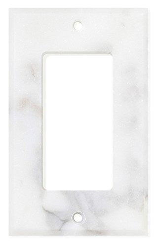 Italian Calacatta Gold Marble Single Rocker Switch Wall Plate / Switch Plate / Cover - Honed