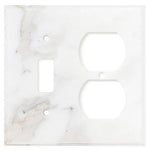 Italian Calacatta Gold Marble Toggle Duplex Switch Wall Plate / Switch Plate / Cover - Honed