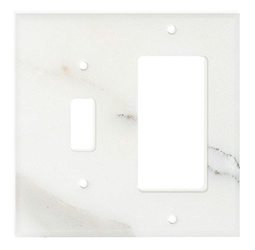 Italian Calacatta Gold Marble Toggle Rocker Switch Wall Plate / Switch Plate / Cover - Honed