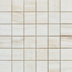 2 X 2 Premium White Onyx VEIN-CUT Polished Mosaic Tile