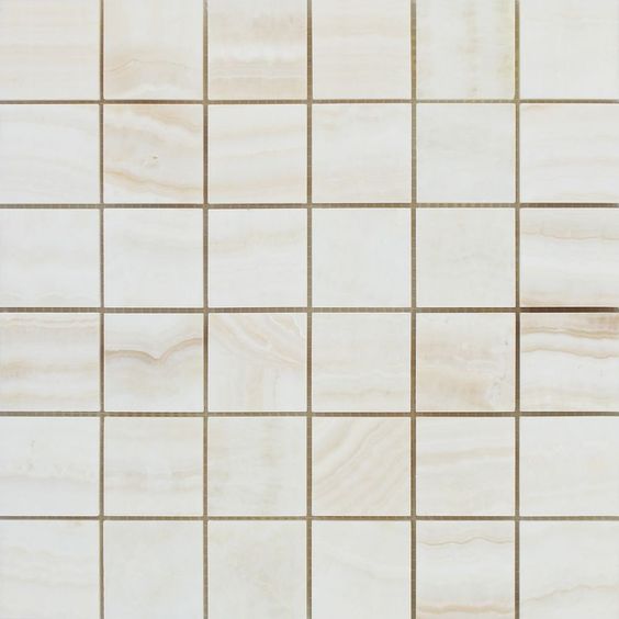 2 X 2 Premium White Onyx VEIN-CUT Polished Mosaic Tile