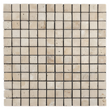 1 X 1 Walnut Travertine Tumbled Mosaic Tile