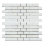 1 X 2 Thassos White Marble Polished Brick Mosaic Tile