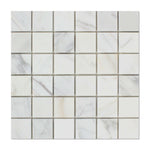 2 X 2 Calacatta Gold Marble Honed Mosaic Tile