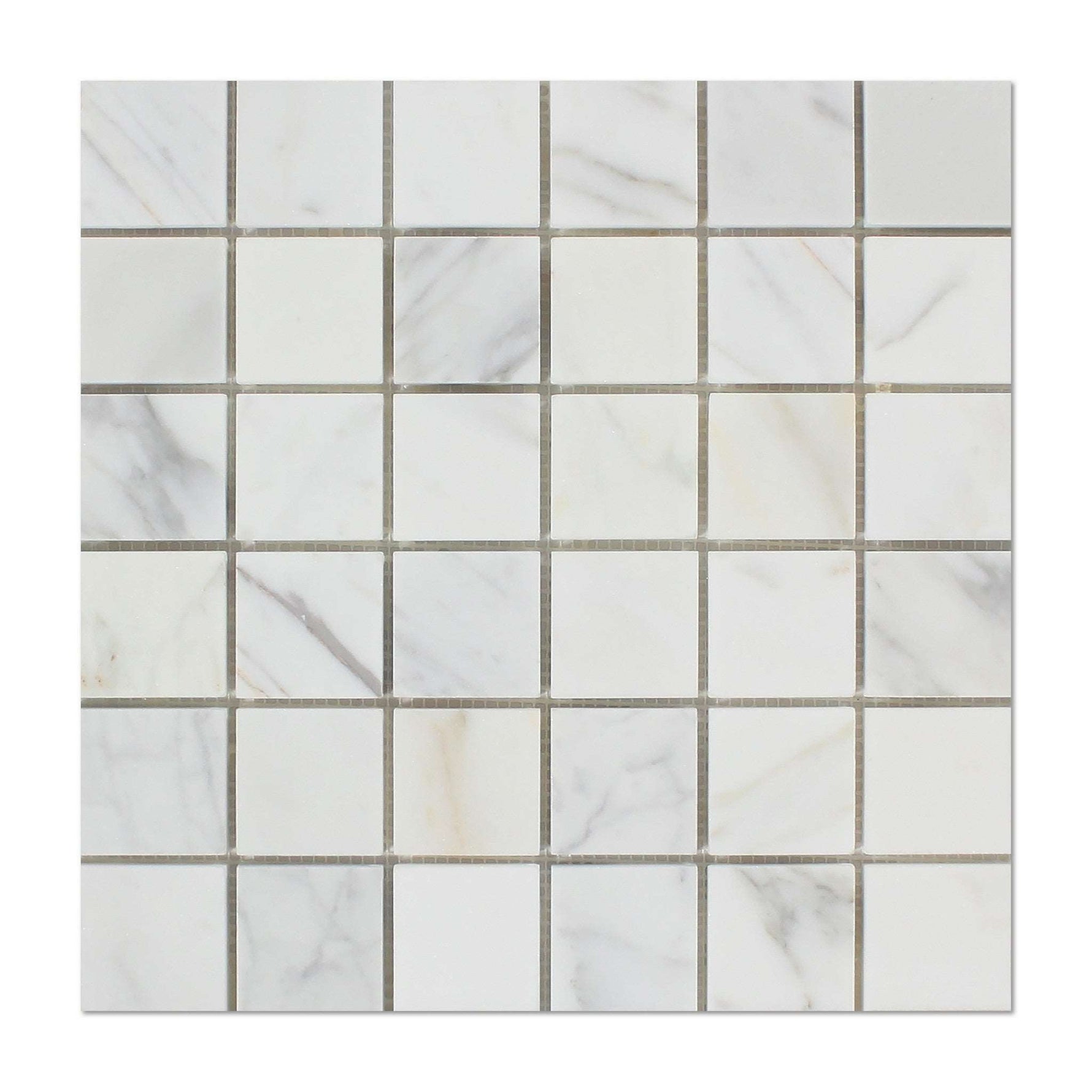 2 X 2 Calacatta Gold Marble Polished Mosaic Tile