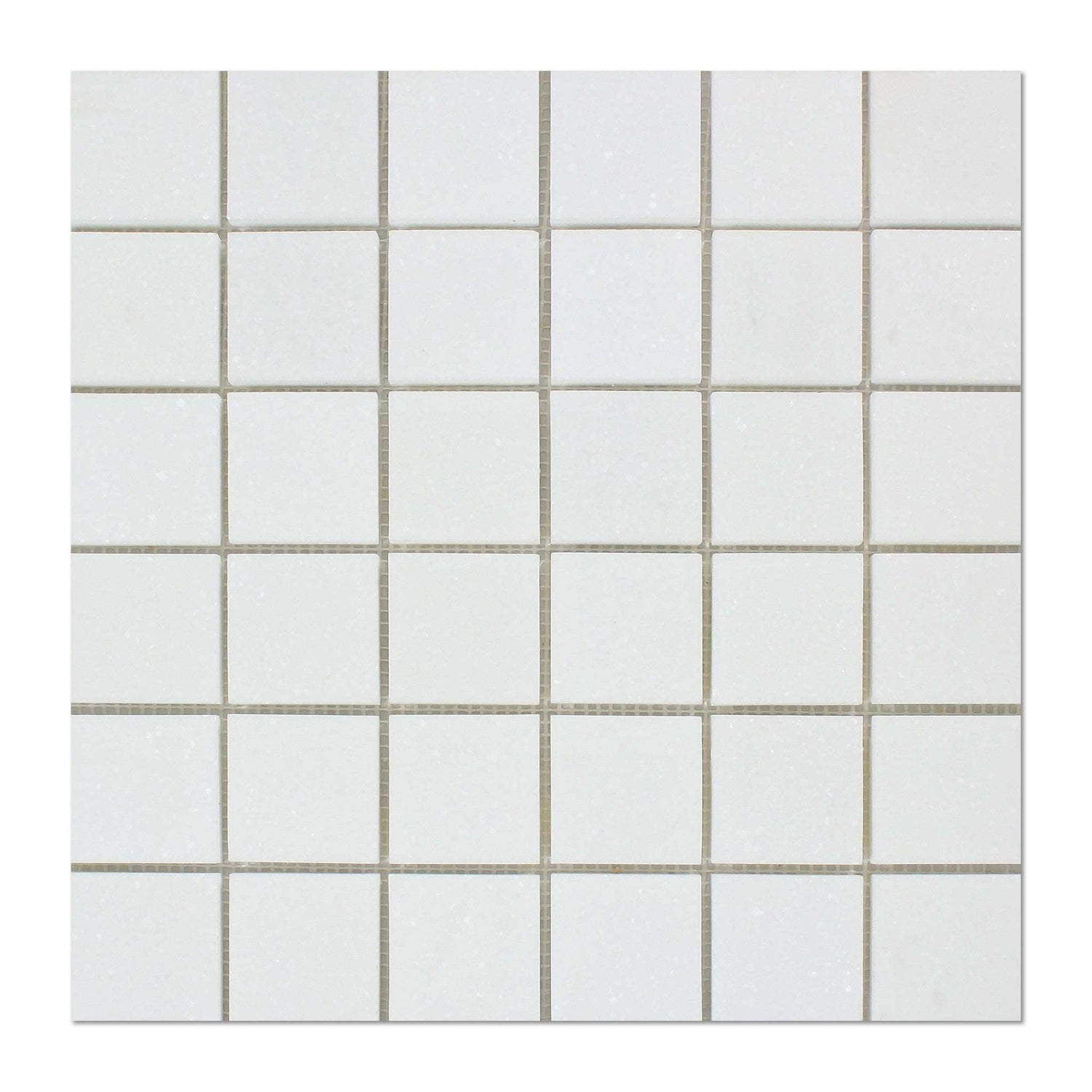 2 X 2 Thassos White Marble Polished Mosaic Tile