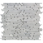 Carrara White Marble Honed Bamboo Sticks Mosaic ( Single-Color Carrara )