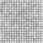 5/8 X 5/8 Bianco Venatino (Bianco Mare) Marble Honed Mosaic Tile