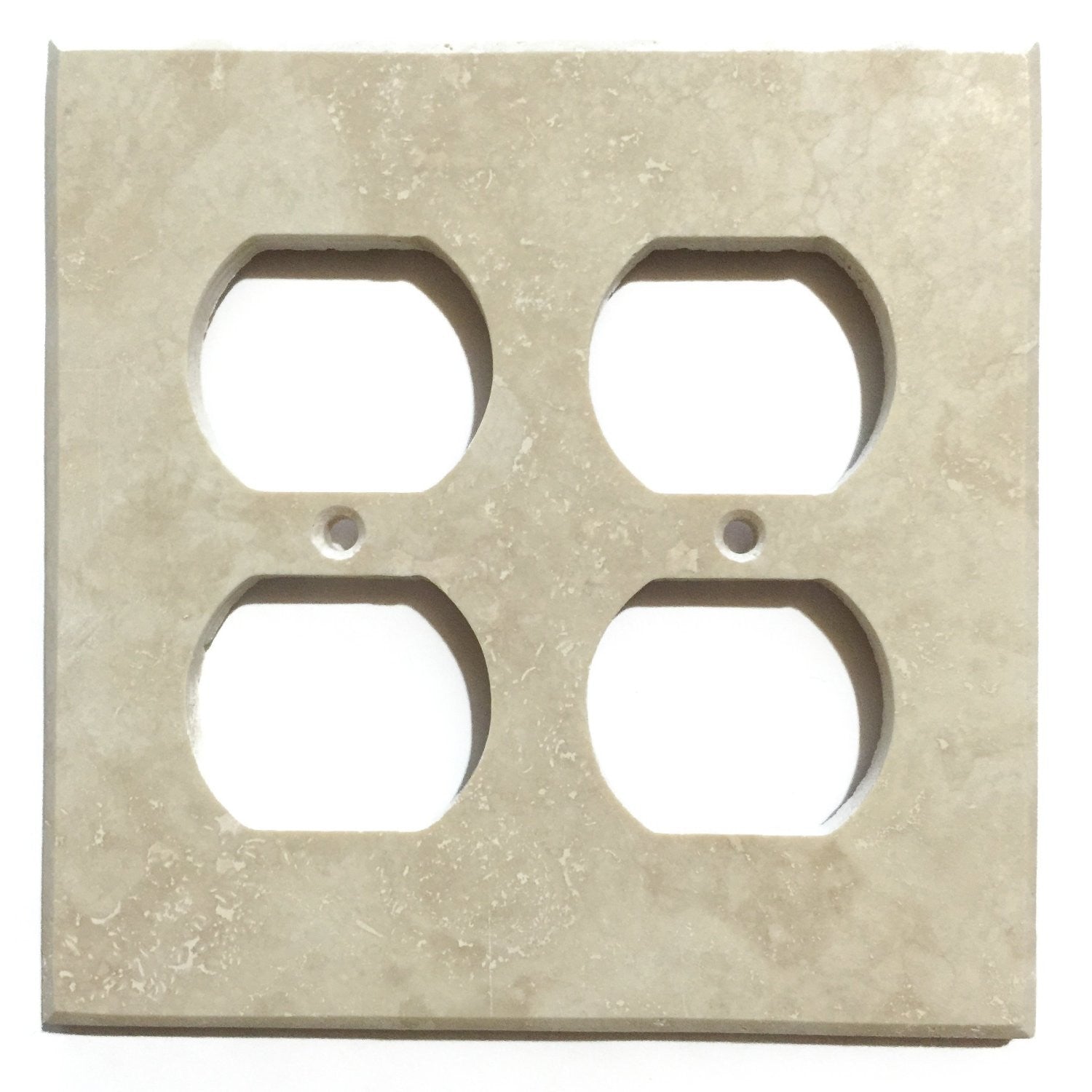 Ivory Travertine Double Duplex Switch Wall Plate / Switch Plate / Cover - Honed