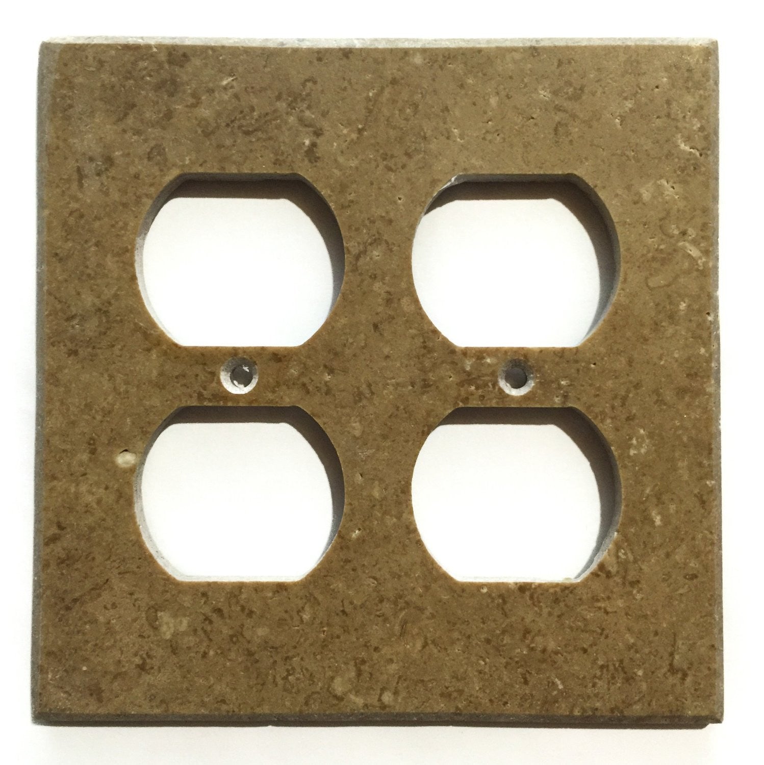 Noce Travertine Double Duplex Switch Wall Plate / Switch Plate / Cover - Honed