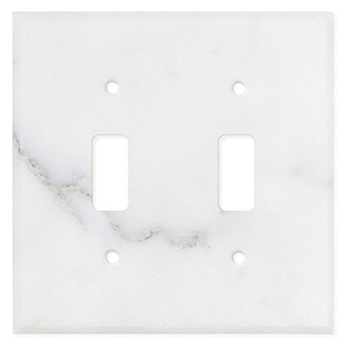 Italian Calacatta Gold Marble Double Toggle Switch Wall Plate / Switch Plate / Cover - Honed