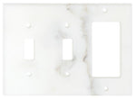 Italian Calacatta Gold Marble Double Toggle Rocker Switch Wall Plate / Switch Plate / Cover - Honed