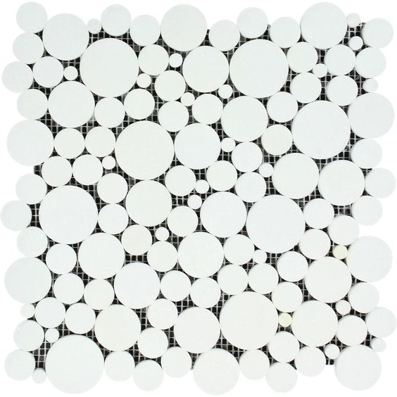 Thassos White Marble Honed Bubbles Mosaic Tile