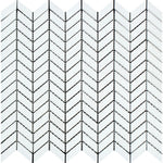 Thassos White Marble Honed Mini Chevron Mosaic Tile