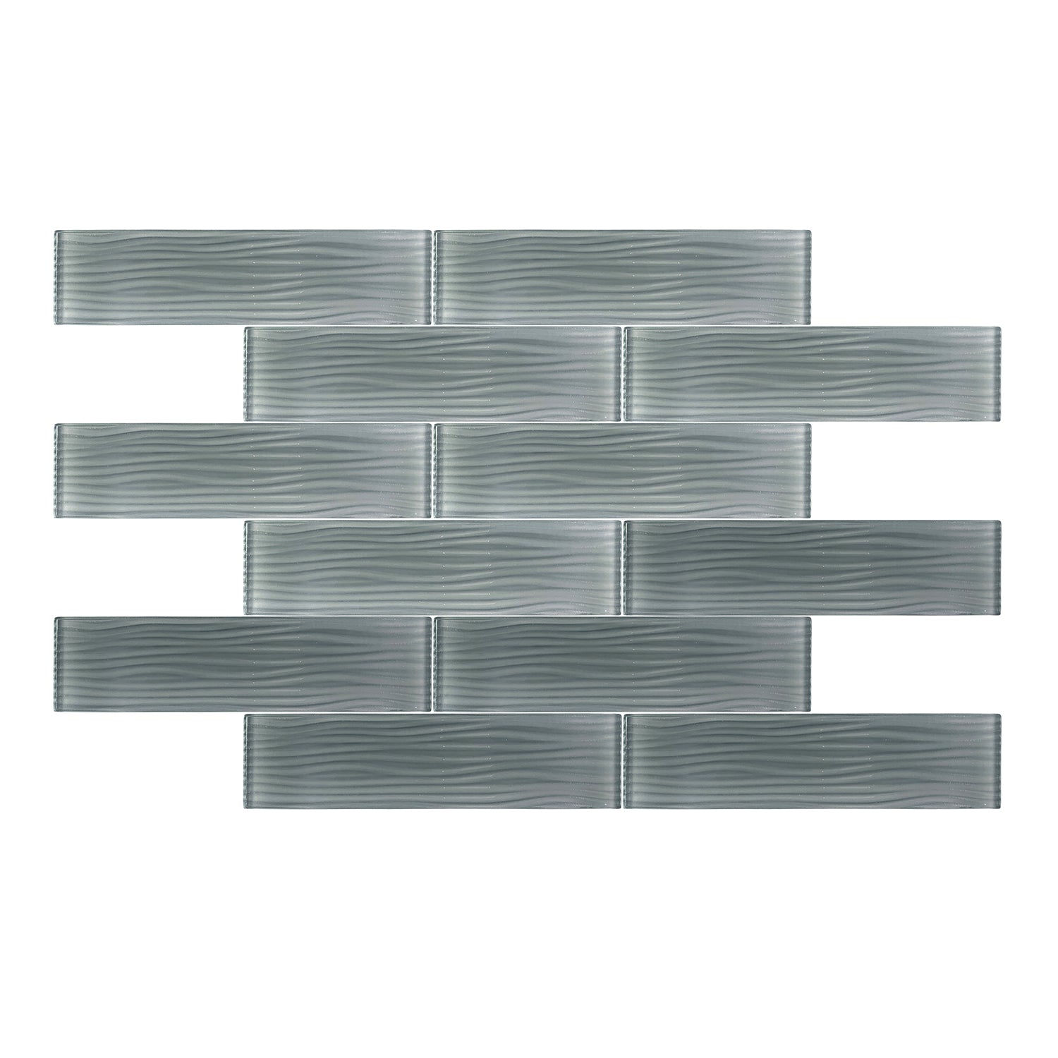 3 X 12 Blue Pasific Waves Glass Subway Tile