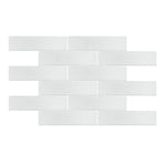 3 X 12 White Pacific Waves Glass Subway Tile