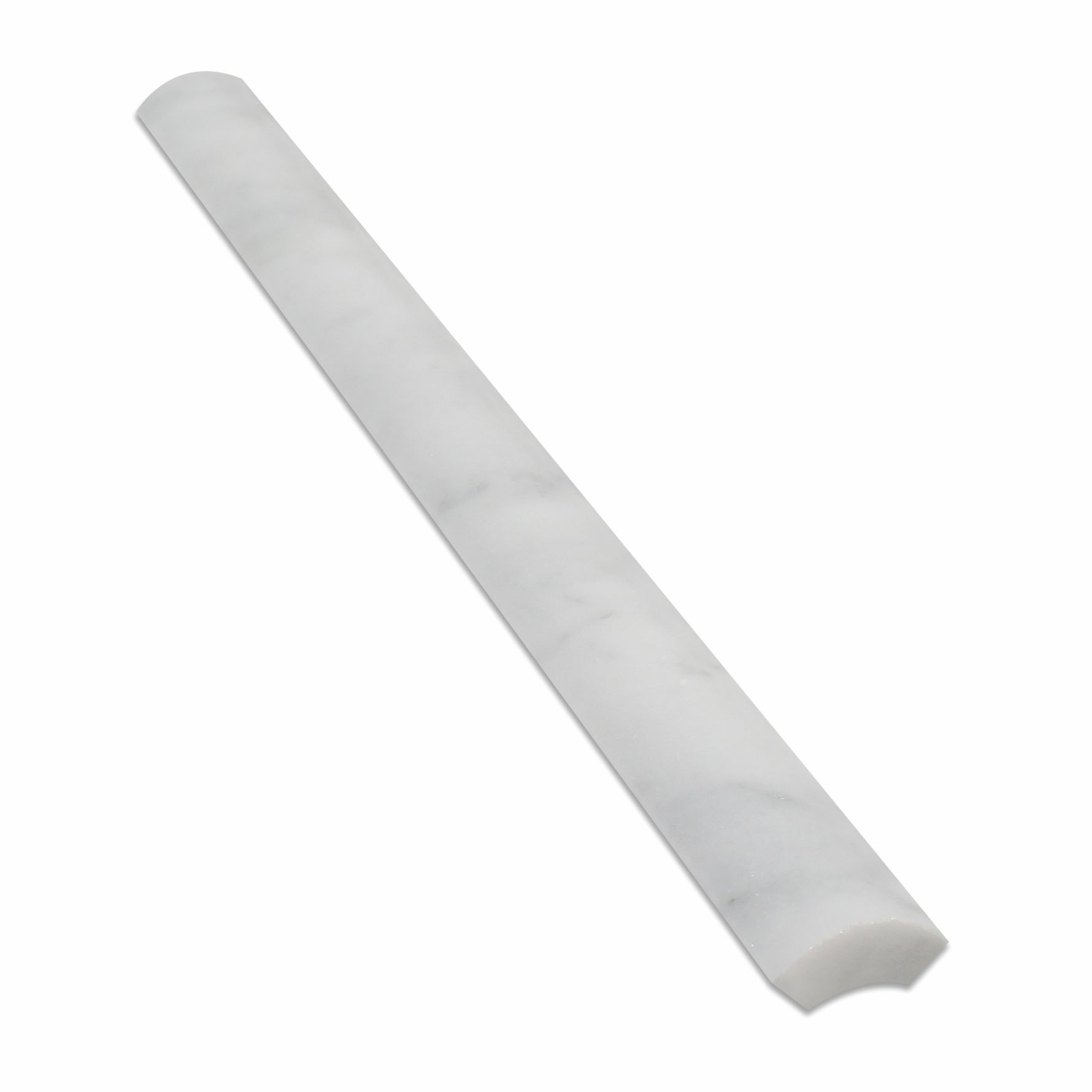 Carrara White Marble Honed Quarter - Round Trim Molding