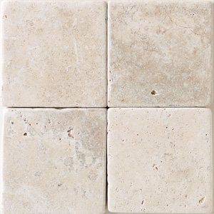 6 X 6 Crema Marfil Marble Tumbled Field Tile