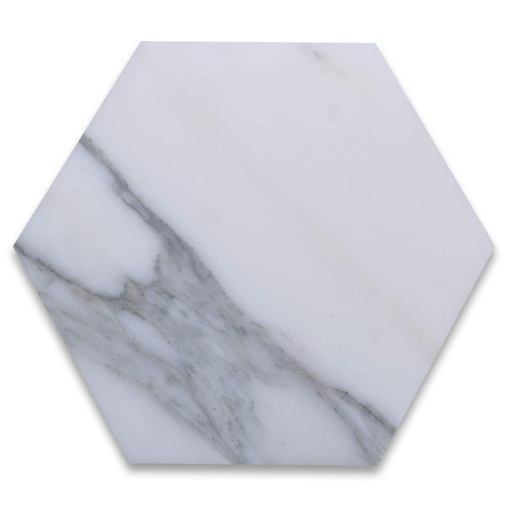 Calacatta Gold Marble Honed 6" Hexagon Tile